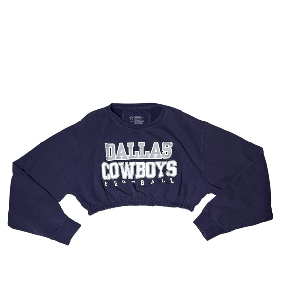 Dallas Cowboys Reworked Custom Crop  Sweatshirt - Picture 2 of 4